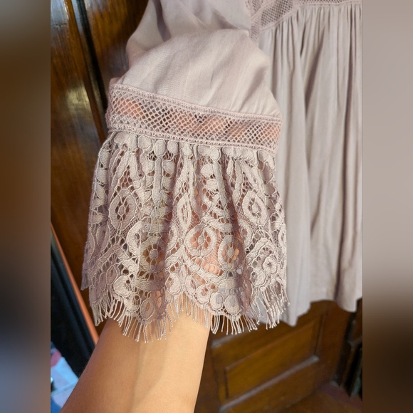 Free People Butterfly Babydoll Blouse Tee Embroidered Boho Anthropologie Small - Picture 6 of 12